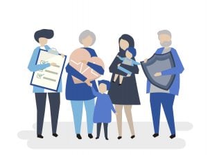 illustration of a family feeling secure 