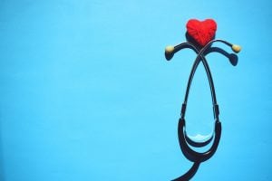 stethoscope with heart ontop