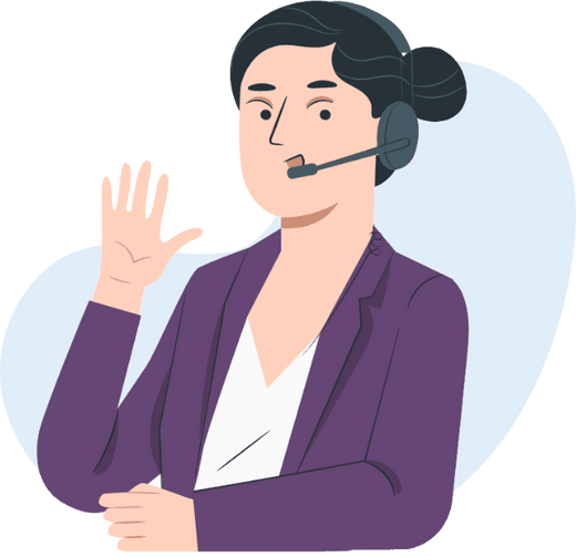 Woman with headset illustration