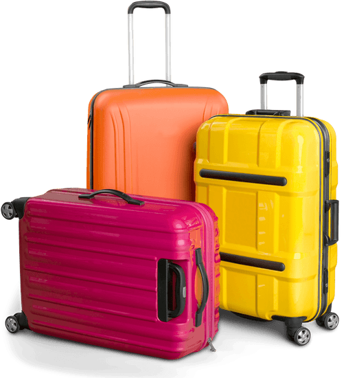 Coloured suitcases