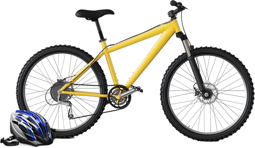 Yellow mountain bike