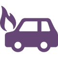 Car on fire icon