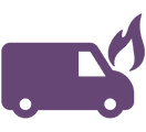 Van on fire icon